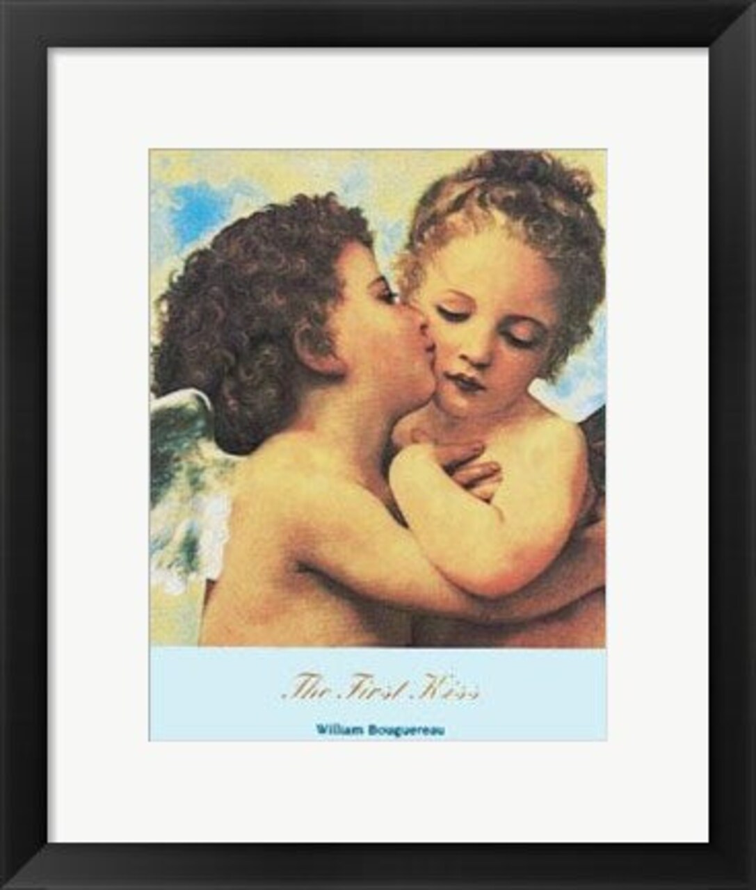 Framed Art The First Kiss, 1890 by William-Adolphe Bouguereau 14 x 11